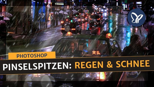 Pinsel in Photoshop: Regen und Schneeflocken
